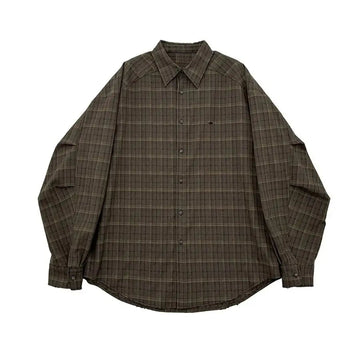 AIDASE  -  Spring Autumn Flowy Soft Oversized Colorful Brown Plaid Shirts for Men Long Sleeve Chic Luxury Designer Clothes 2025 aidase-shop